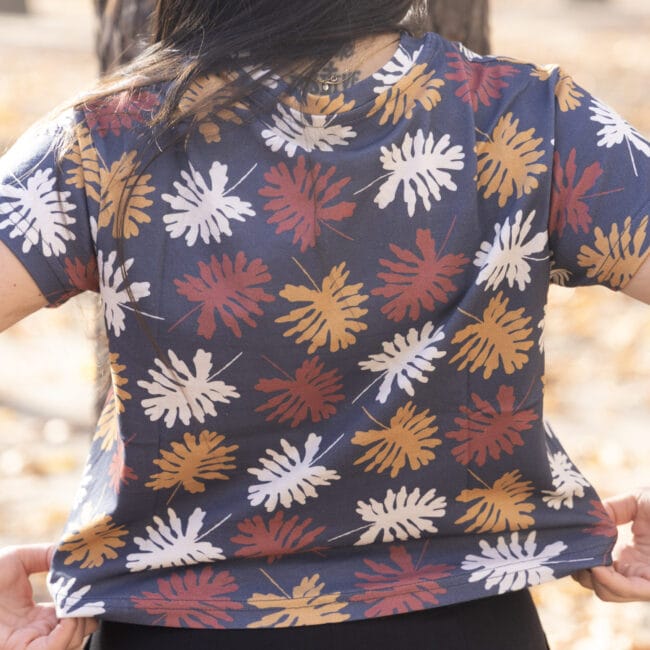Tropical Leaf Print Crop Top