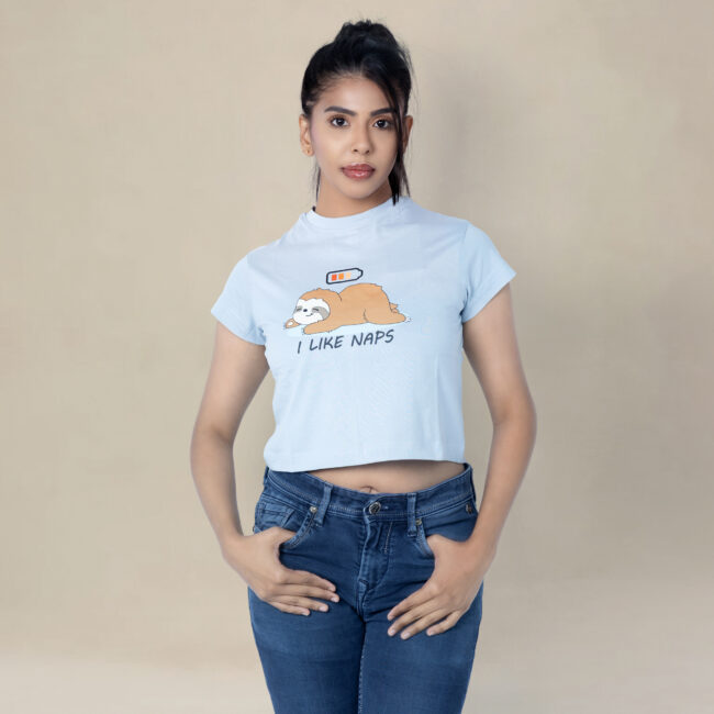 I Like Naps Sloth Crop Top