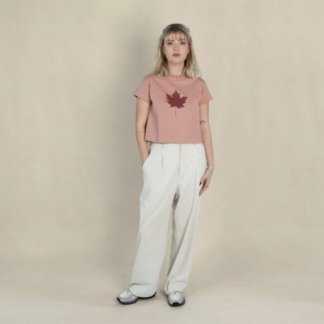 Minimal Leaf Emblem Crop Top