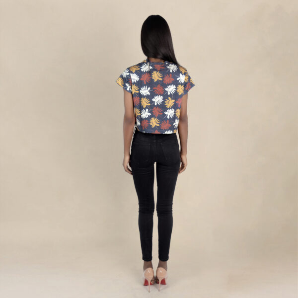 Tropical Leaf Print Crop Top
