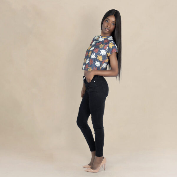 Tropical Leaf Print Crop Top