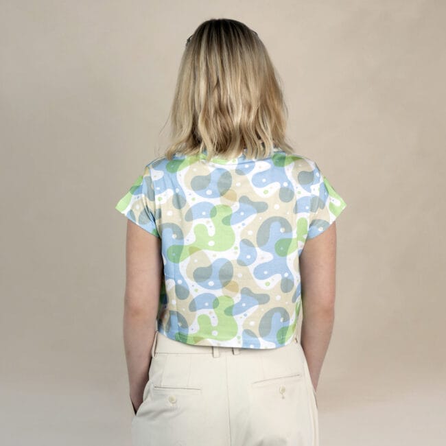 Abstract Fish Print Crop Top