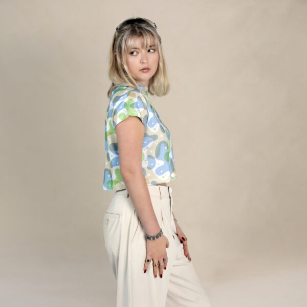 Abstract Fish Print Crop Top