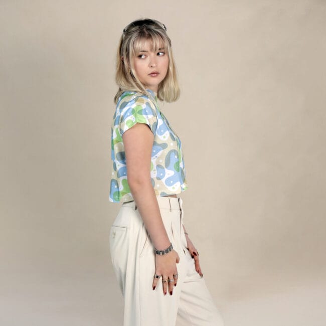 Abstract Fish Print Crop Top