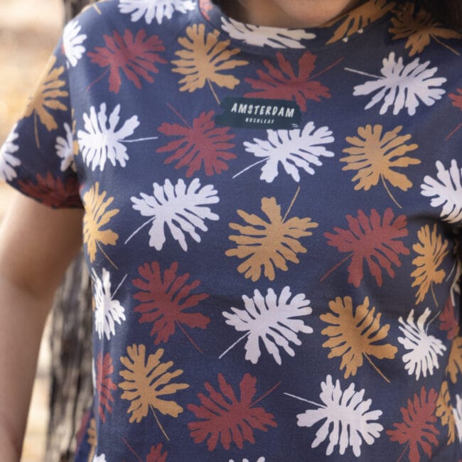 Tropical Leaf Print Crop Top